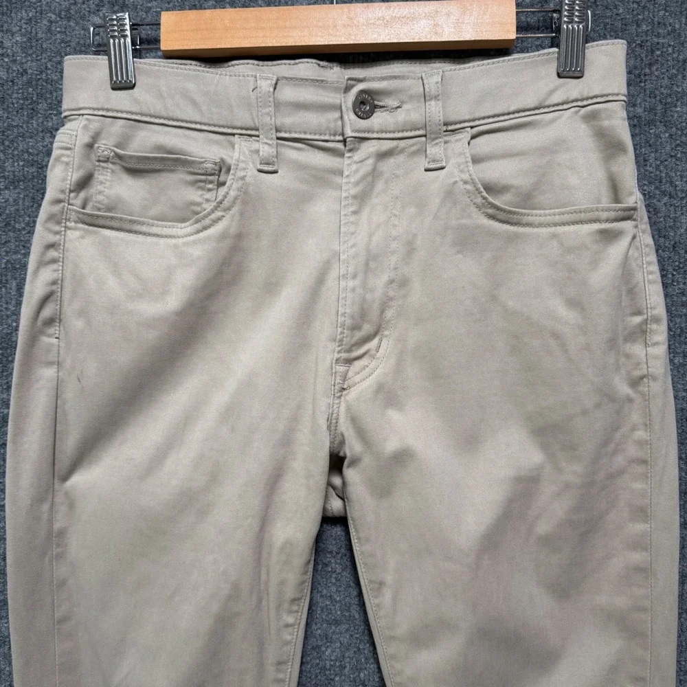 Uniqlo Ultra Stretch Skinny Khaki Pants‎ Mens Size S 27-30 Beige Tapered